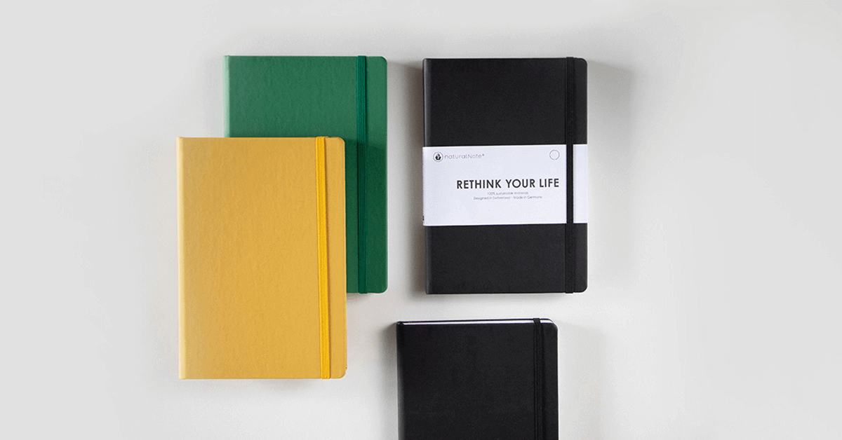 naturalNote stellt nachhaltige, zeitlose und qualitativ hochwertige Notizbücher aus Up- und Recyclingmaterialien in Europa her.